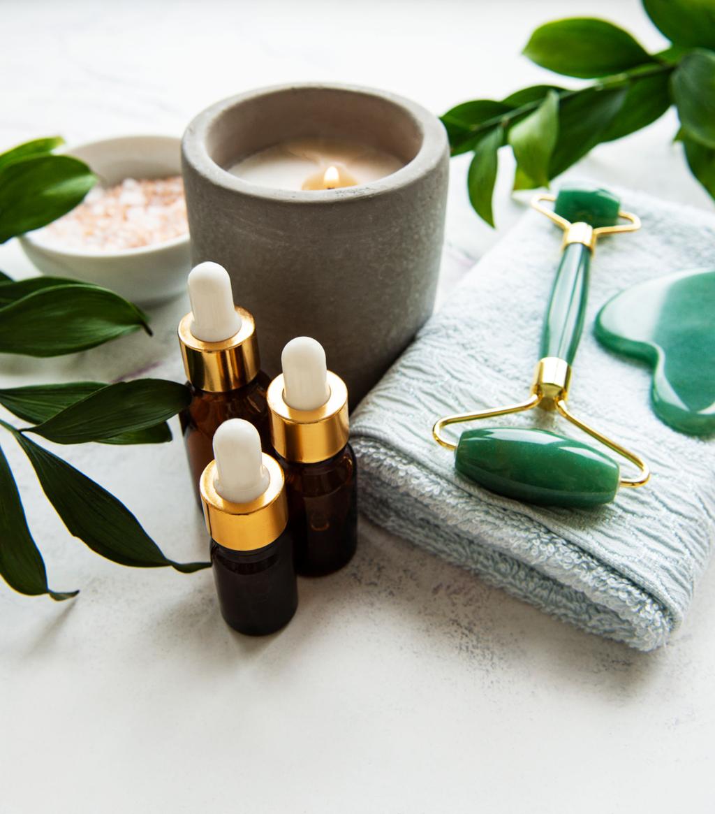 Skincare flat lay